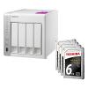 QNAP TS-431P2-4G NAS System 4-Bay 24TB inkl. 4x 6T