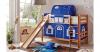 Spielbett Lupo, Buche massiv, natur lackiert, blau